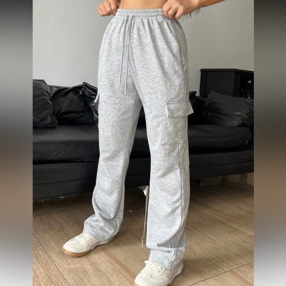 Gray Cargo Sweat Pants